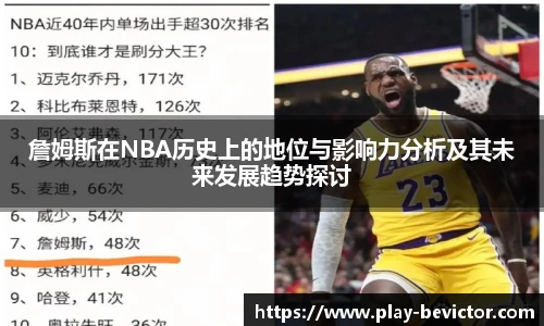 詹姆斯在NBA历史上的地位与影响力分析及其未来发展趋势探讨